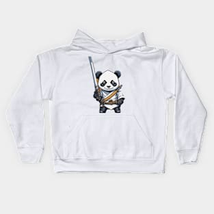 Cute Cartoon Panda Samurai Katana Sword Wilding Kids Hoodie